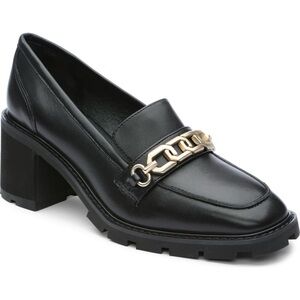 NWOT Sanctuary Women's Primo Black Loafer Pump with Gold Chain Size 9M